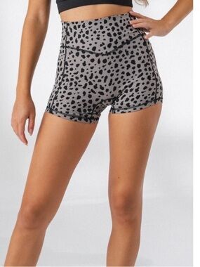 Balance Athletica Snow Leopard Print High-Waist Biker Shorts